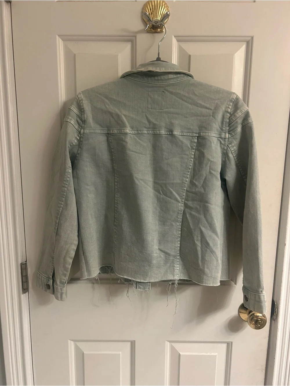 GB Girls Washed Light Blue Denim Jacket with Raw Hem